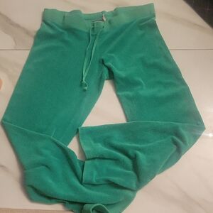 Juicy Couture Teal Velour Joggers with Drawstring Waist